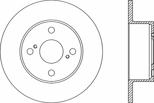 Open parts BDR2044.10 Rear brake disc, non-ventilated BDR204410: Buy near me in Poland at 2407.PL - Good price!