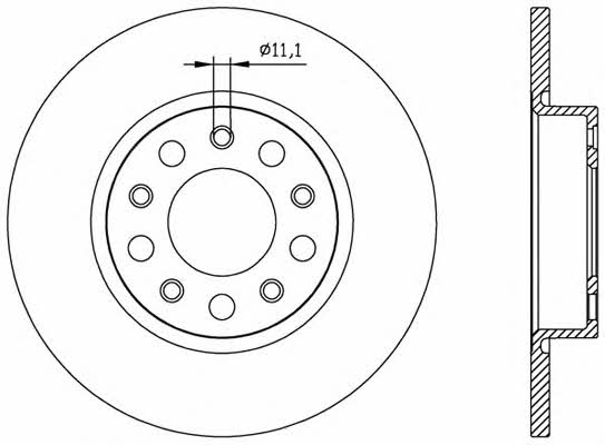 Open parts BDR2559.10 Rear brake disc, non-ventilated BDR255910: Buy near me in Poland at 2407.PL - Good price!