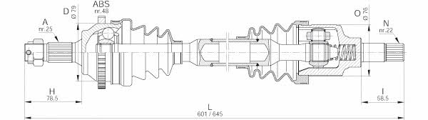 Open parts DRS6193.00 Drive shaft DRS619300: Buy near me in Poland at 2407.PL - Good price!