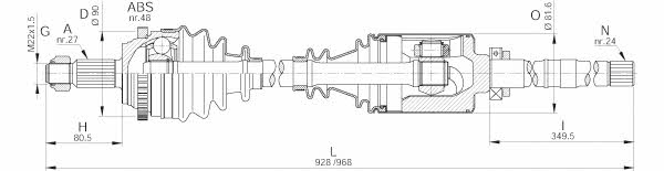 Open parts DRS6244.00 Drive shaft DRS624400: Buy near me in Poland at 2407.PL - Good price!