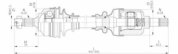 Open parts DRS6252.00 Вал привідний DRS625200: Приваблива ціна - Купити у Польщі на 2407.PL!