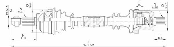 Open parts DRS6318.00 Drive shaft DRS631800: Buy near me in Poland at 2407.PL - Good price!