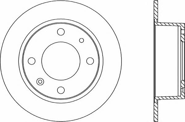 Open parts BDR1104.10 Rear brake disc, non-ventilated BDR110410: Buy near me in Poland at 2407.PL - Good price!
