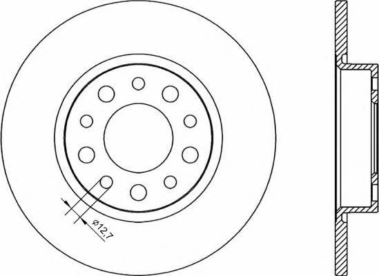 Open parts BDR2248.10 Rear brake disc, non-ventilated BDR224810: Buy near me in Poland at 2407.PL - Good price!