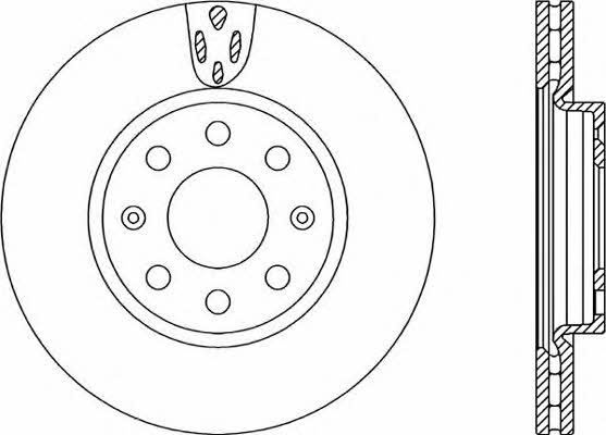 Open parts BDR2258.20 Front brake disc ventilated BDR225820: Buy near me in Poland at 2407.PL - Good price!