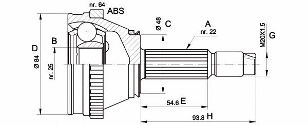 Open parts CVJ5456.10 CV joint CVJ545610: Buy near me in Poland at 2407.PL - Good price!