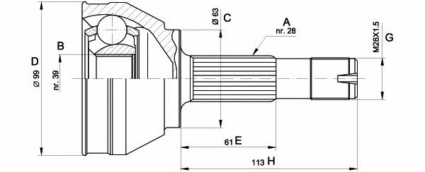 Open parts CVJ5463.10 CV joint CVJ546310: Buy near me in Poland at 2407.PL - Good price!