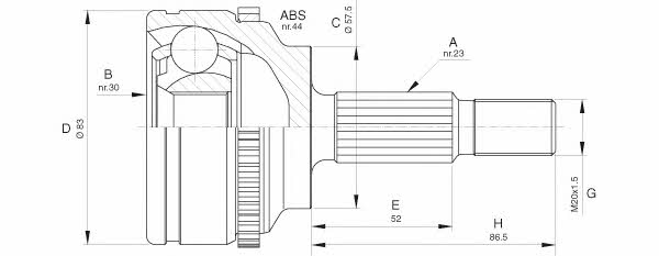 Open parts CVJ5619.10 CV joint CVJ561910: Buy near me in Poland at 2407.PL - Good price!