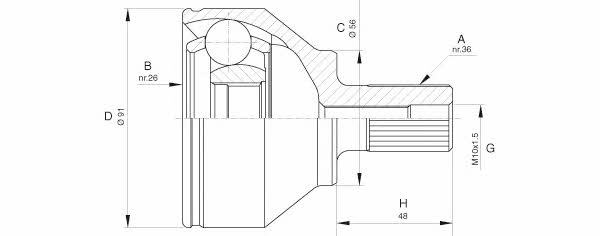 Open parts CVJ5623.10 Шарнир равных угловых скоростей (ШРУС) CVJ562310: Отличная цена - Купить в Польше на 2407.PL!