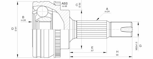 Open parts CVJ5649.10 CV joint CVJ564910: Buy near me in Poland at 2407.PL - Good price!