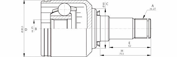 Open parts CVJ5702.20 CV joint CVJ570220: Buy near me in Poland at 2407.PL - Good price!