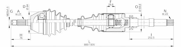 Open parts DRS6031.00 Вал приводной DRS603100: Отличная цена - Купить в Польше на 2407.PL!