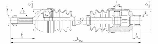 Open parts DRS6166.00 Вал привідний DRS616600: Приваблива ціна - Купити у Польщі на 2407.PL!