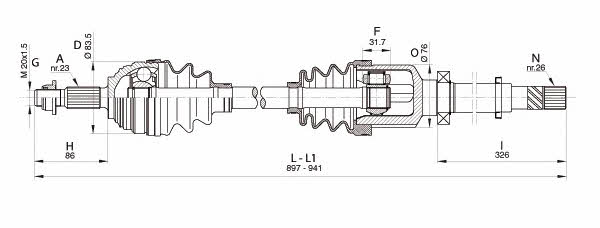 Open parts DRS6343.00 Drive shaft DRS634300: Buy near me in Poland at 2407.PL - Good price!
