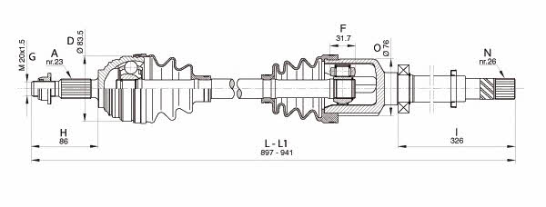 Open parts DRS6343.00 Вал приводной DRS634300: Отличная цена - Купить в Польше на 2407.PL!