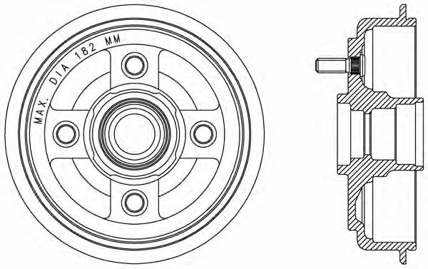 Open parts BAD9056.40 Rear brake drum BAD905640: Buy near me at 2407.PL in Poland at an Affordable price!