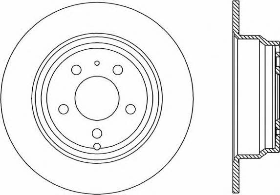 Open parts BDA1616.10 Rear brake disc, non-ventilated BDA161610: Buy near me at 2407.PL in Poland at an Affordable price!