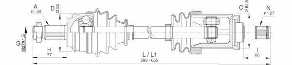 Open parts DRS6395.00 Вал привідний DRS639500: Приваблива ціна - Купити у Польщі на 2407.PL!