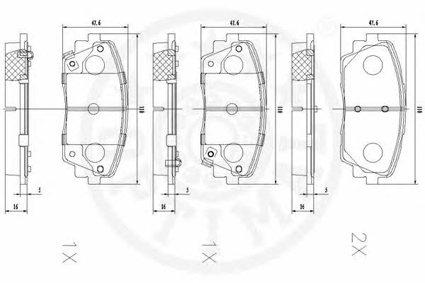 Optimal 12536 Гальмівні колодки, комплект 12536: Приваблива ціна - Купити у Польщі на 2407.PL!