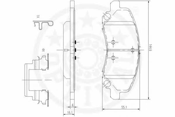 Optimal 12577 Гальмівні колодки, комплект 12577: Приваблива ціна - Купити у Польщі на 2407.PL!