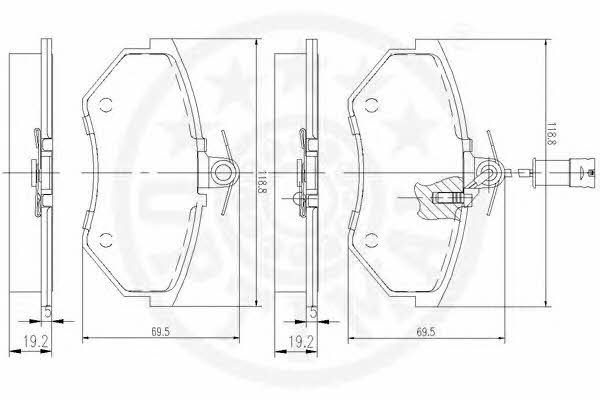 Optimal 9338 Brake Pad Set, disc brake 9338: Buy near me in Poland at 2407.PL - Good price!