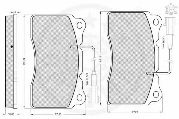 Optimal 12122 Brake Pad Set, disc brake 12122: Buy near me at 2407.PL in Poland at an Affordable price!