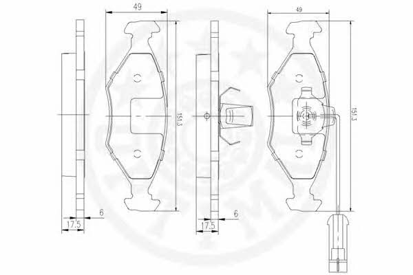 Optimal 12181 Brake Pad Set, disc brake 12181: Buy near me in Poland at 2407.PL - Good price!