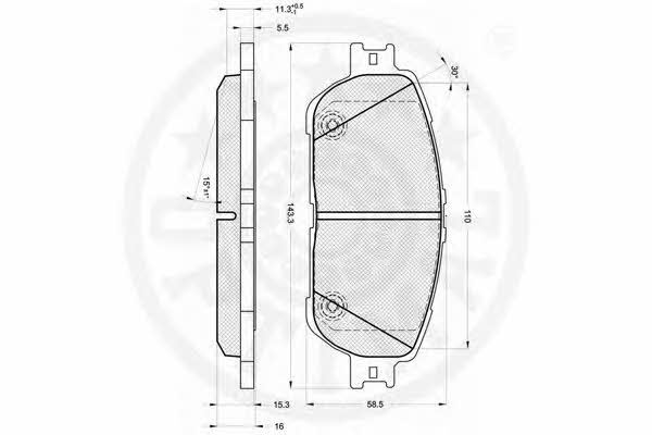 Optimal 12255 Тормозные колодки дисковые, комплект 12255: Отличная цена - Купить в Польше на 2407.PL!