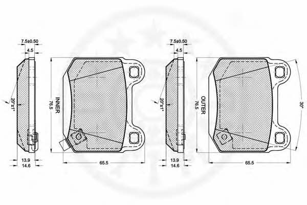 Optimal 12265 Тормозные колодки дисковые, комплект 12265: Отличная цена - Купить в Польше на 2407.PL!