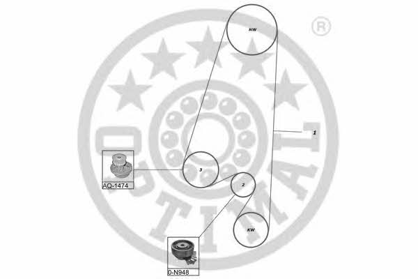 Optimal SK-1162AQ1 Ремень ГРМ, комплект с водяным насосом SK1162AQ1: Отличная цена - Купить в Польше на 2407.PL!