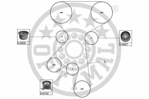 Optimal SK-1165 Комплект ремня ГРМ SK1165: Отличная цена - Купить в Польше на 2407.PL!