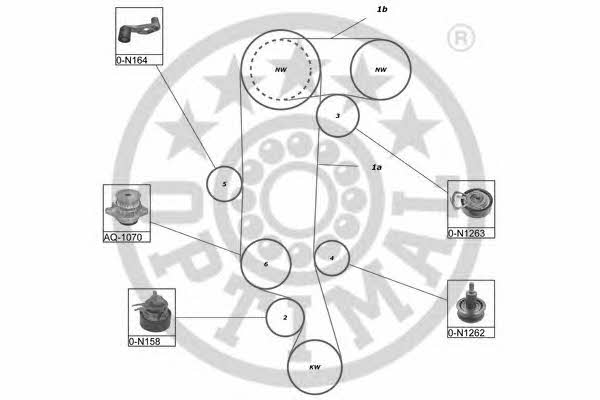 Optimal SK-1511AQ1 Ремінь ГРМ, комплект з водяним насосом SK1511AQ1: Приваблива ціна - Купити у Польщі на 2407.PL!