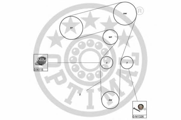 Optimal SK-1586 Zestaw paska rozrządu SK1586: Dobra cena w Polsce na 2407.PL - Kup Teraz!