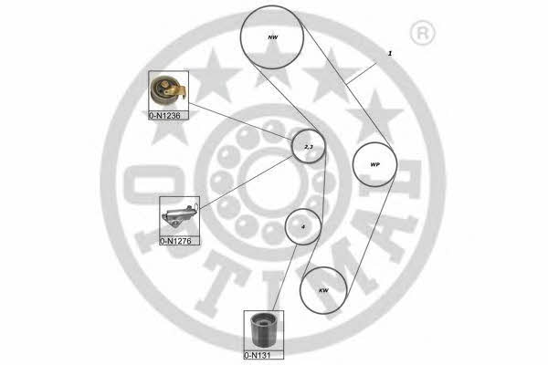 Optimal SK-1638 Комплект зубчастих ременів SK1638: Приваблива ціна - Купити у Польщі на 2407.PL!