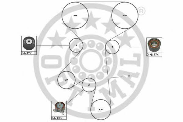 Optimal SK-1667 Комплект ремня ГРМ SK1667: Отличная цена - Купить в Польше на 2407.PL!