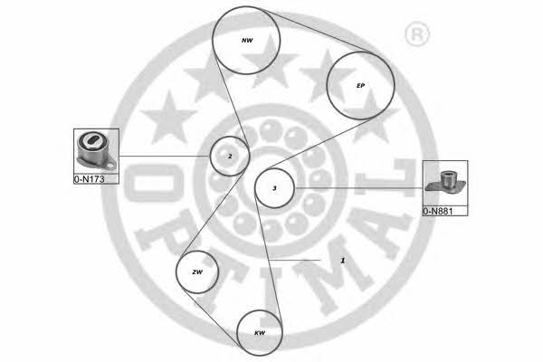 Optimal SK-1013 Комплект зубчастих ременів SK1013: Приваблива ціна - Купити у Польщі на 2407.PL!