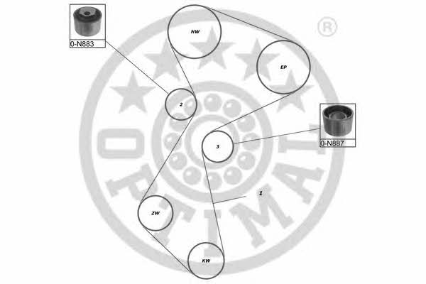 Optimal SK-1015 Комплект зубчастих ременів SK1015: Приваблива ціна - Купити у Польщі на 2407.PL!