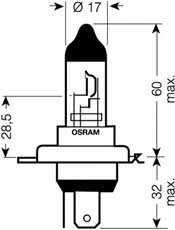 Osram 64193SV2 Лампа галогенна Osram Silverstar +60% 12В H4 60/55Вт +60% 64193SV2: Купити у Польщі - Добра ціна на 2407.PL!