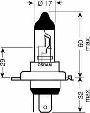 Osram 64196-01B Лампа галогенная Osram Original 24В H4 75/70Вт 6419601B: Отличная цена - Купить в Польше на 2407.PL!