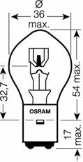 Osram 7326 Лампа галогенна 12В S1 25/25Вт 7326: Приваблива ціна - Купити у Польщі на 2407.PL!