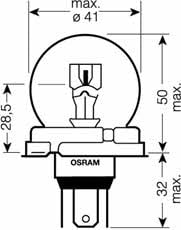 Osram 7951 Halogen lamp Osram Original 12V R2 45/40W 7951: Buy near me in Poland at 2407.PL - Good price!