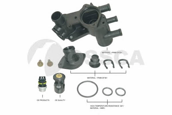 Ossca 02542 Thermostat housing 02542: Buy near me in Poland at 2407.PL - Good price!