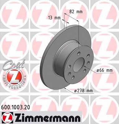 Otto Zimmermann 600100320 Brake disc 600100320: Buy near me in Poland at 2407.PL - Good price!