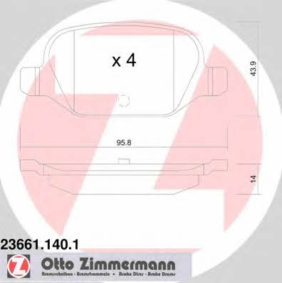 Otto Zimmermann 23661.140.1 Тормозные колодки дисковые, комплект 236611401: Отличная цена - Купить в Польше на 2407.PL!