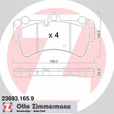 Otto Zimmermann 23693.165.9 Brake Pad Set, disc brake 236931659: Buy near me in Poland at 2407.PL - Good price!