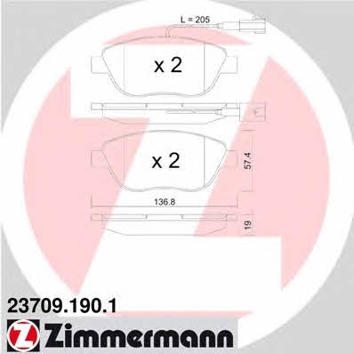Otto Zimmermann 23709.190.1 Brake Pad Set, disc brake 237091901: Buy near me in Poland at 2407.PL - Good price!