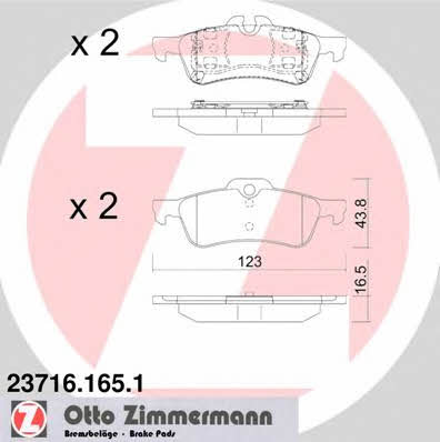 Otto Zimmermann 23716.165.1 Brake Pad Set, disc brake 237161651: Buy near me in Poland at 2407.PL - Good price!
