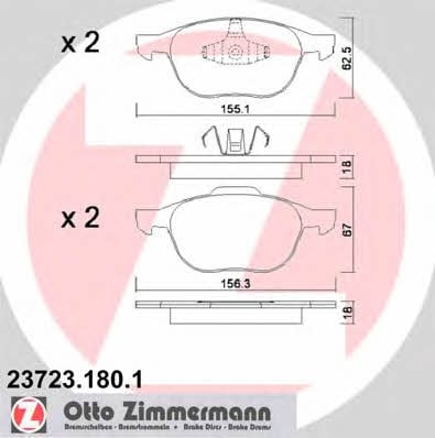 Otto Zimmermann 23723.180.1 Тормозные колодки дисковые, комплект 237231801: Отличная цена - Купить в Польше на 2407.PL!