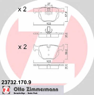 Otto Zimmermann 23732.170.9 Scheibenbremsbeläge, Set 237321709: Kaufen Sie zu einem guten Preis in Polen bei 2407.PL!