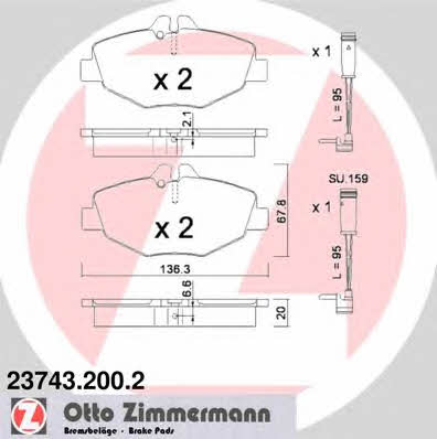 Otto Zimmermann 23743.200.2 Тормозные колодки дисковые, комплект 237432002: Отличная цена - Купить в Польше на 2407.PL!
